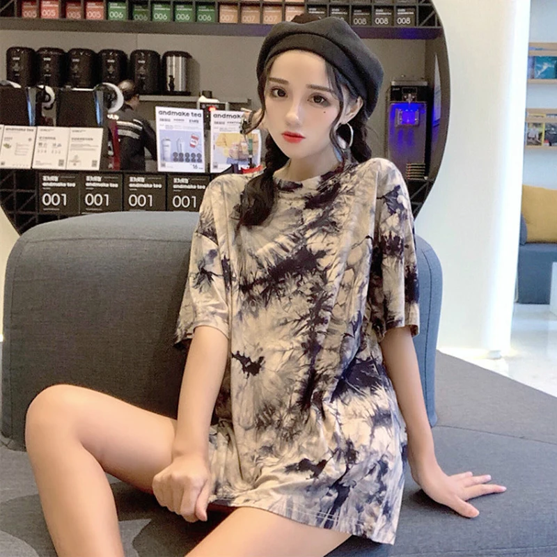 Летняя женская футболка с принтом в стиле Харадзюку Женская Повседневная