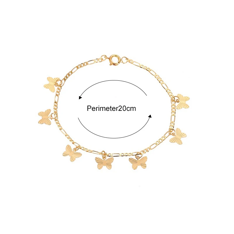 

Lovers Wear Golden And Silver Turkish Butterfly Pendant Charm Bracelet Adjustable Rope Chain Anklet Children Girl Jewelry