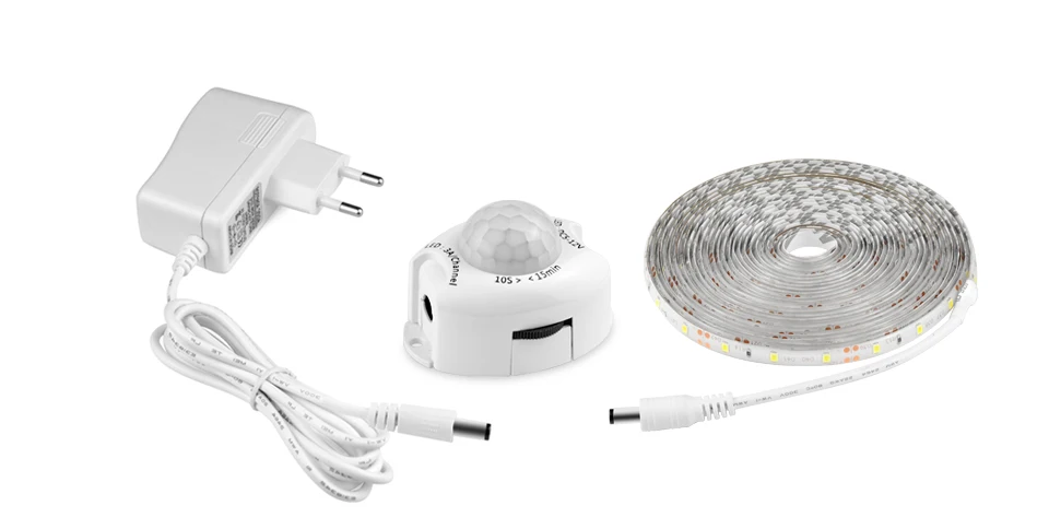 IP65 SMD 5050 2835 Светодиодный лента Диодная лента DC 12 В PIR датчик движения светодиодные полосы света ЕС США адаптер 1 м-5 м клейкая светодиодная кухонная лампа