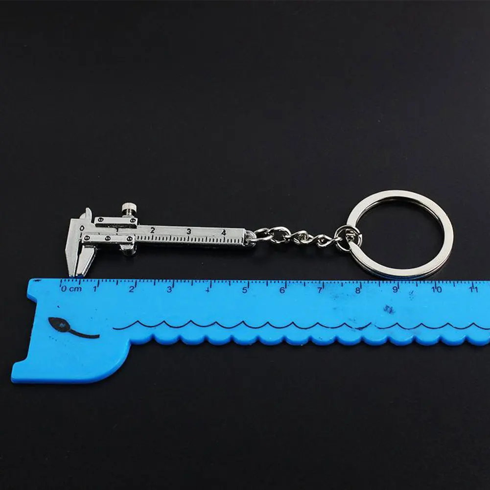 

New Portable 0-4cm Mini Vernier Calipers Keychain Measuring Gauging Tools Key Ring Style Simulation Model Ruler Vernier Caliper