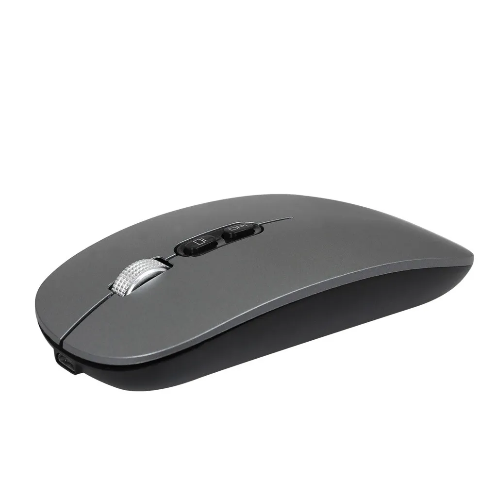 Перезаряжаемая беспроводная мышь 2 4G металлическая Бесшумная оптическая для