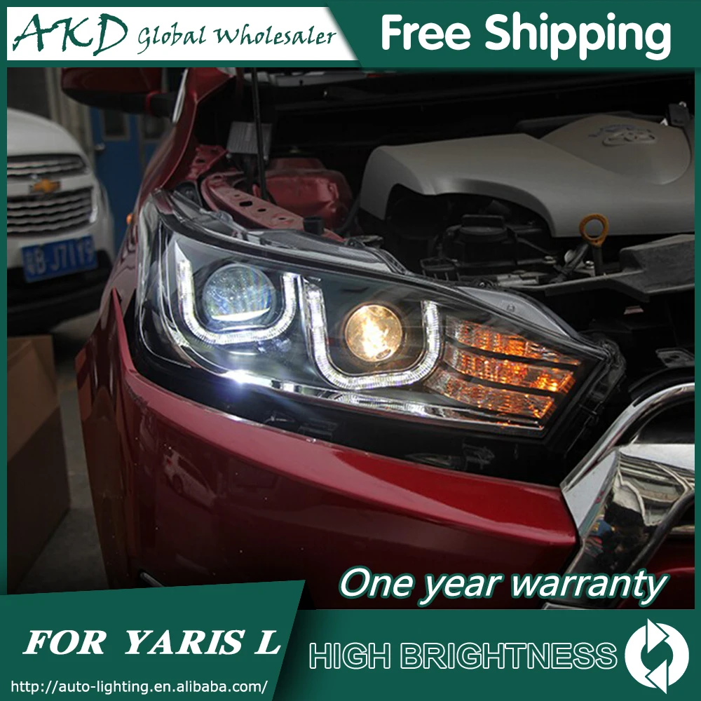 

Headlights For Car Toyota Yaris 2014-2016 Yaris L DRL Day Running Light Head Lamp LED Bi Xenon Bulb Fog Lights Car Accessory