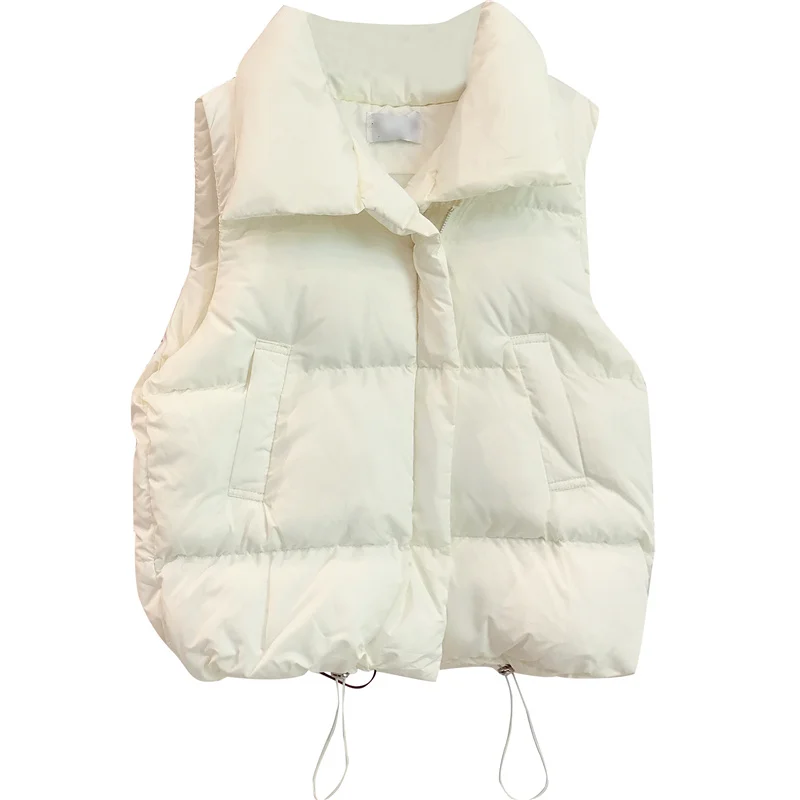 

Harajuku Stand Collar Vest Women Down Cotton Padded Women Winter Jacket Thicken Loose Waistcoat Chaleco Women Vest Coat C5963