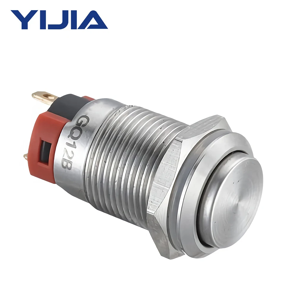 12 мм Self-Сброс с высоким напором IP65 Нержавеющая сталь изоляционный контактный зажим для 250VAC 5A 1NO металлический выключатель GQ12BH-10/J/S