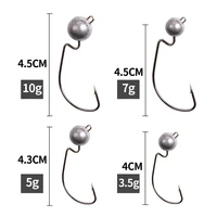 5pcsbag super sharp hook offset jig heads hooks 3 5g5g7g10g weedless for soft lures baits fishing accessories pesca iscas