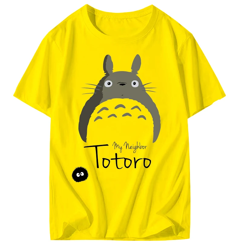 t-shirt men Singing Men's T-Shirt Neighbor Totoro in the Rain Top Japanese Anime Teen Black Clothing Cotton | Мужская одежда