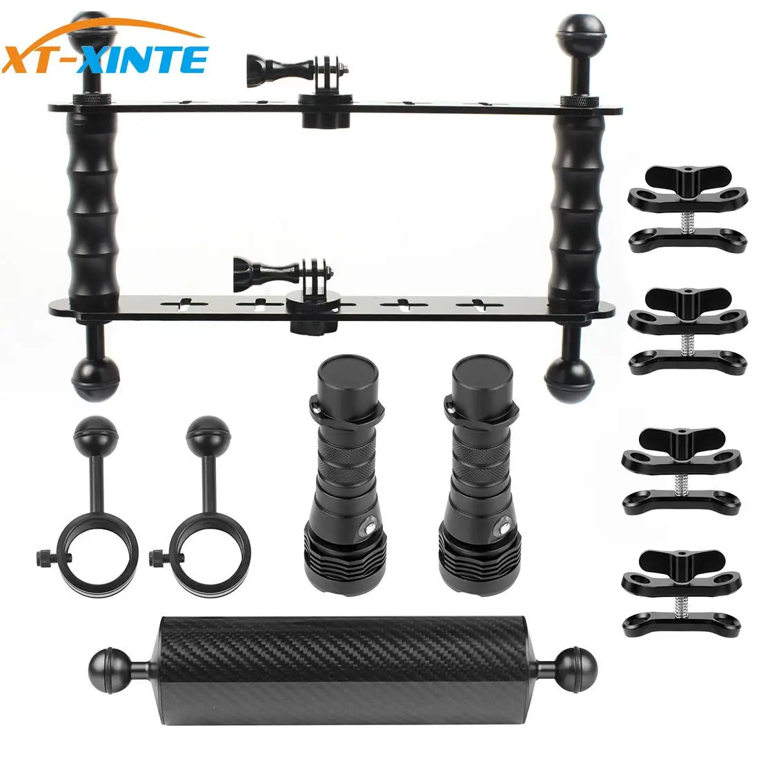 

Ручной комплект для подводной съемки XT-XINTE, клетка для подводной съемки для камеры Gopro 7, 8 с шаровой головкой 1 дюйм, поплавок, зажим фонарь она...