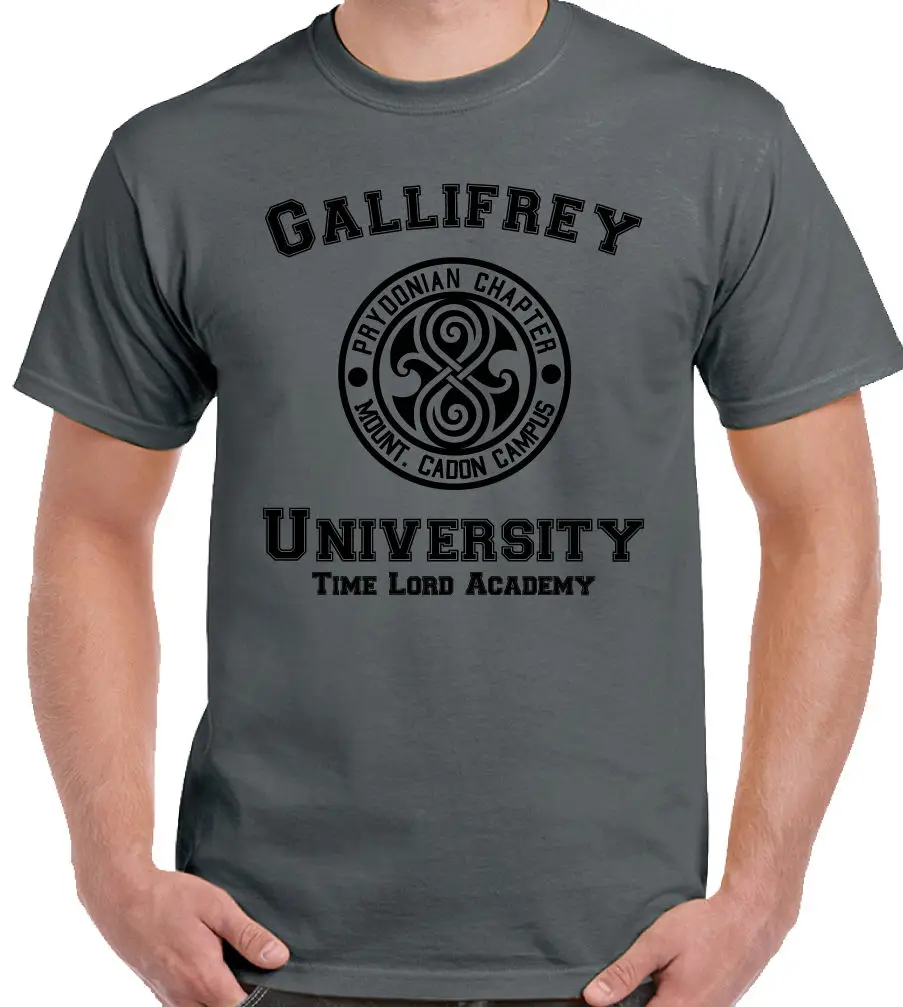 Gallifrey Университетская Мужская смешная футболка доктор Sci Fi кто новые футболки