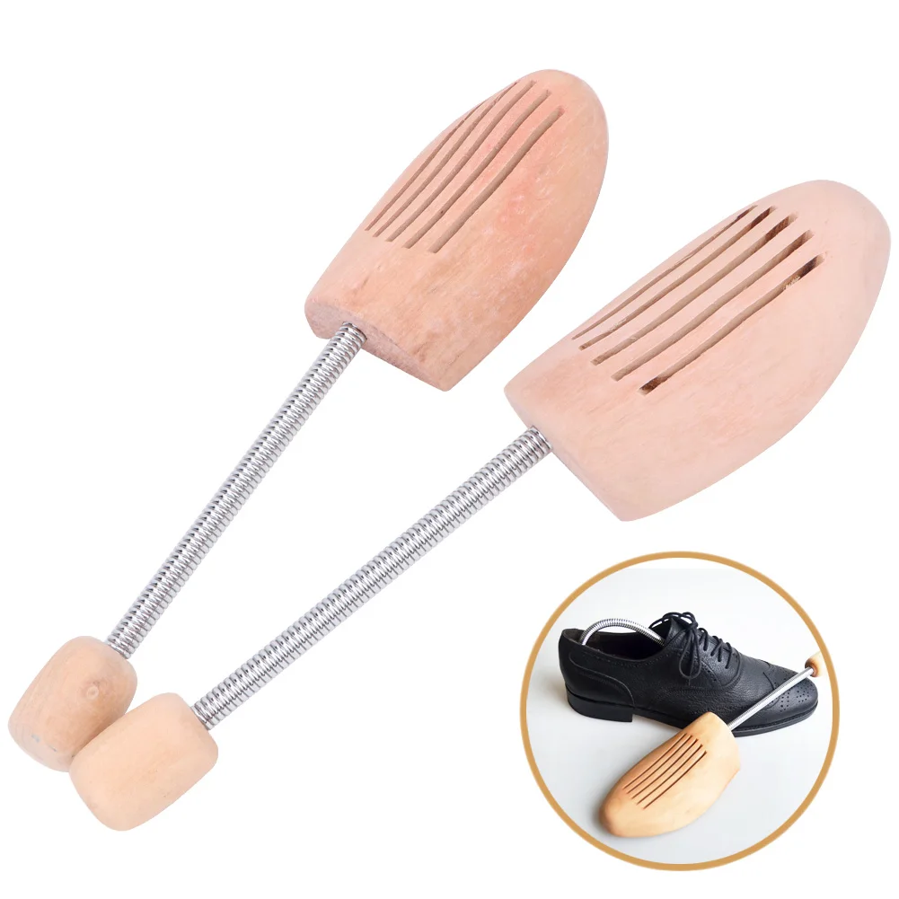 

2Pcs Wood Anti-Deformation Anti-Wrinkle Women Men Shoe Tree Keeper with Spring Column(45 46)