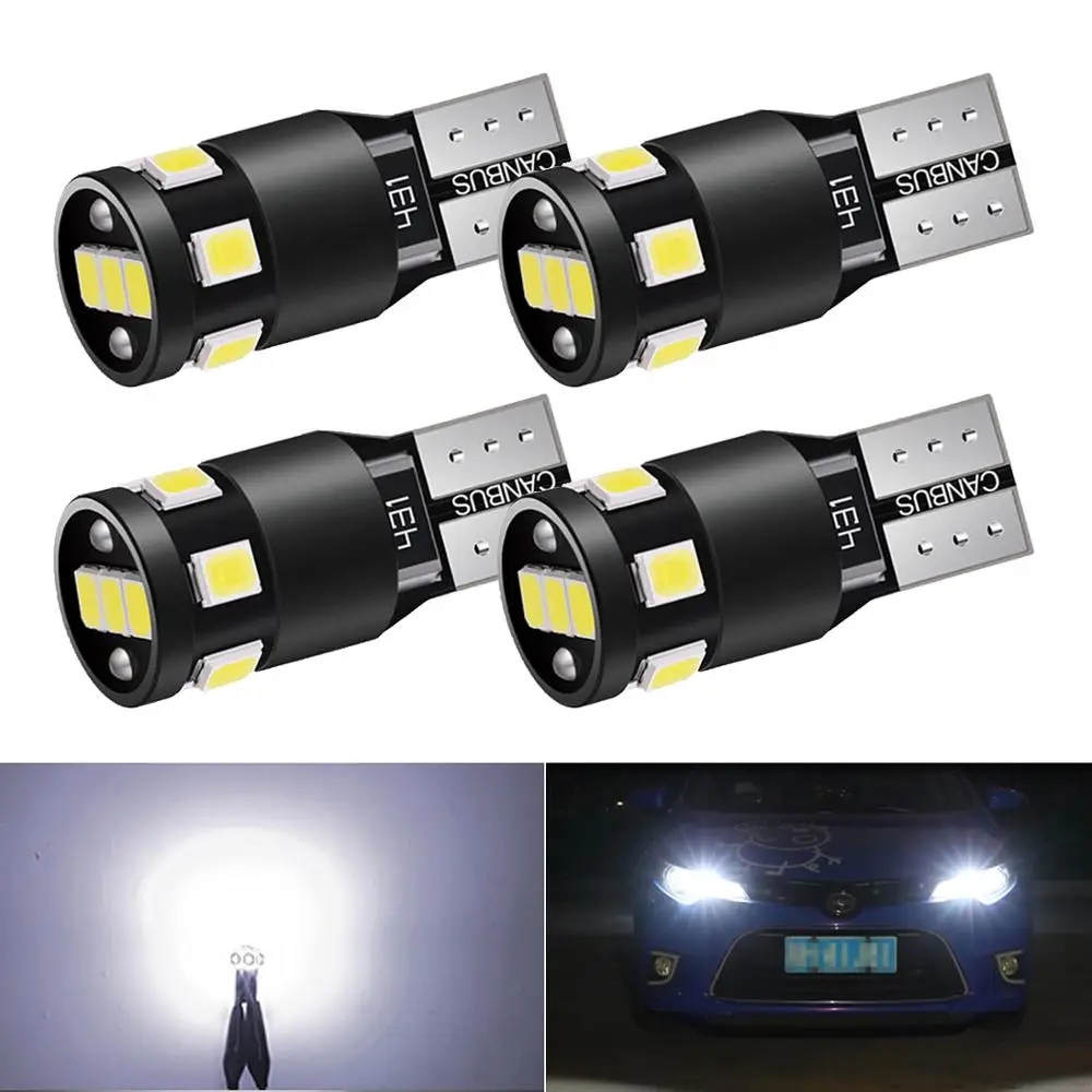 

A pack T10 W5W LED Auto Wedge Parking Bulbs Canbus No Error Interior Reading Dome Lamp 168 192 Car Turn Side Clearance Light