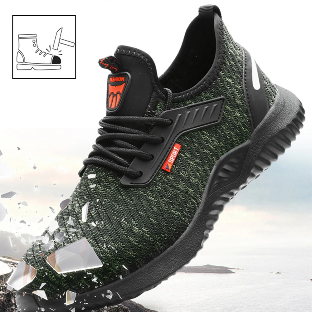 Новые модные Противоударные Защитные рабочие ботинки с защитой от проколов