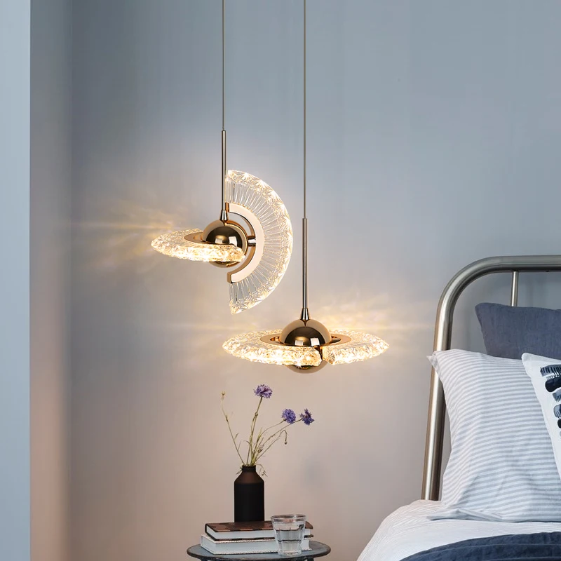 

Nordic Gold Flying Saucer Chandelier Living Room Dining Bedroom Art Diy Small Droplight Interior Personalized Decorative Light