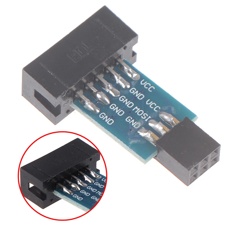 1 шт. 10Pin до 6Pin плата адаптера для AVRISP USBASP STK500 конвертер интерфейса |