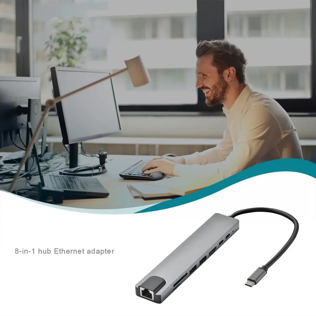 Новинка 8 в 1 Usb-C 3 на Usb 0 Тип C HDMI-совместимый Rj45 Ethernet микро безопасность цифровая