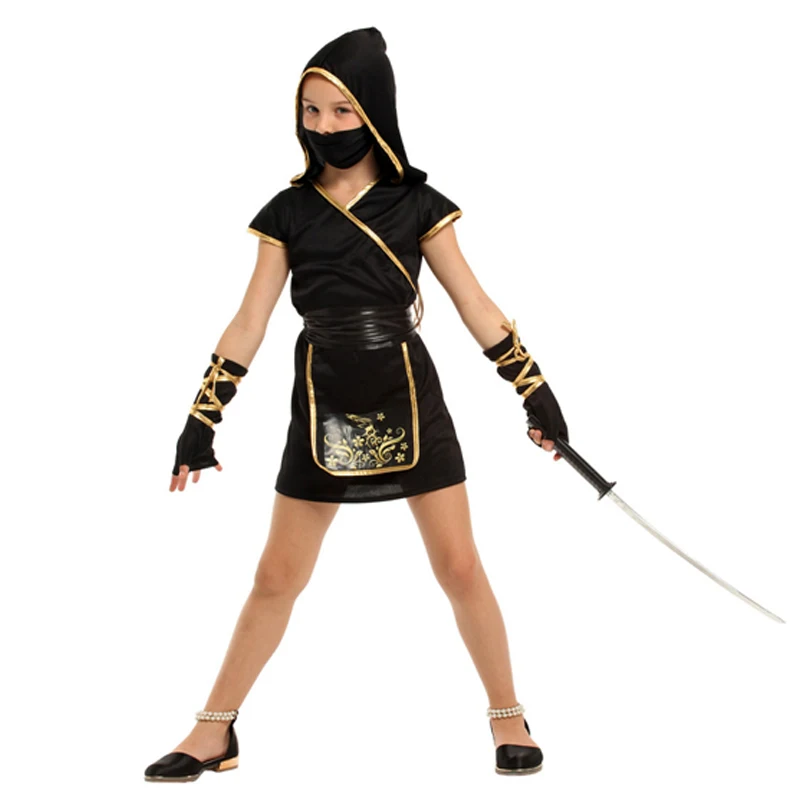 

Umorden Halloween Costumes for Child Kids Adult Mystical Black Gold Ninja Costume Japan Samurai Cosplay Boys Girls Men