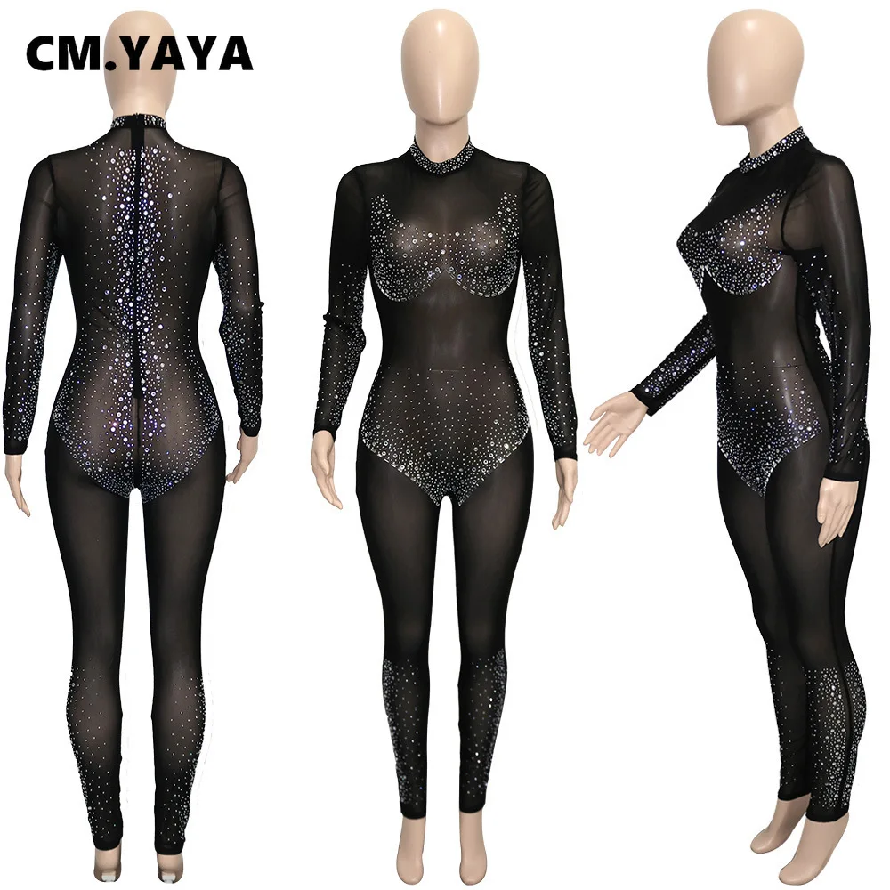 Женский Облегающий комбинезон CM.YAYA привлекательный облегающий эластичный с