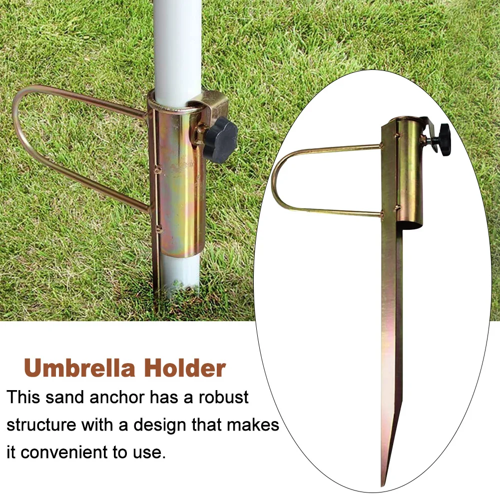 

Fishing Rod Metal Stand Portable Rain Gear Heavy Duty Home Garden Beach Umbrella Anchor Sun Accessories Spike Ground Lawn Patio