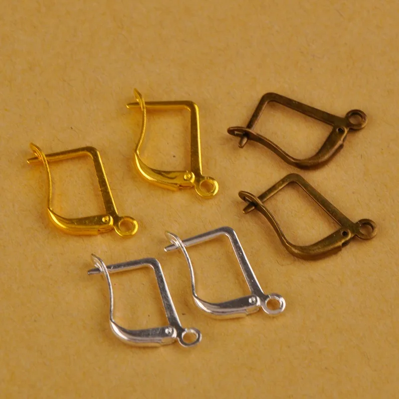 13x20mm 1000piece Antique Bronze Sliver Gold Plated French Leverback Earring Findings Ear Ring Clasp Hooks Earrings Earwires