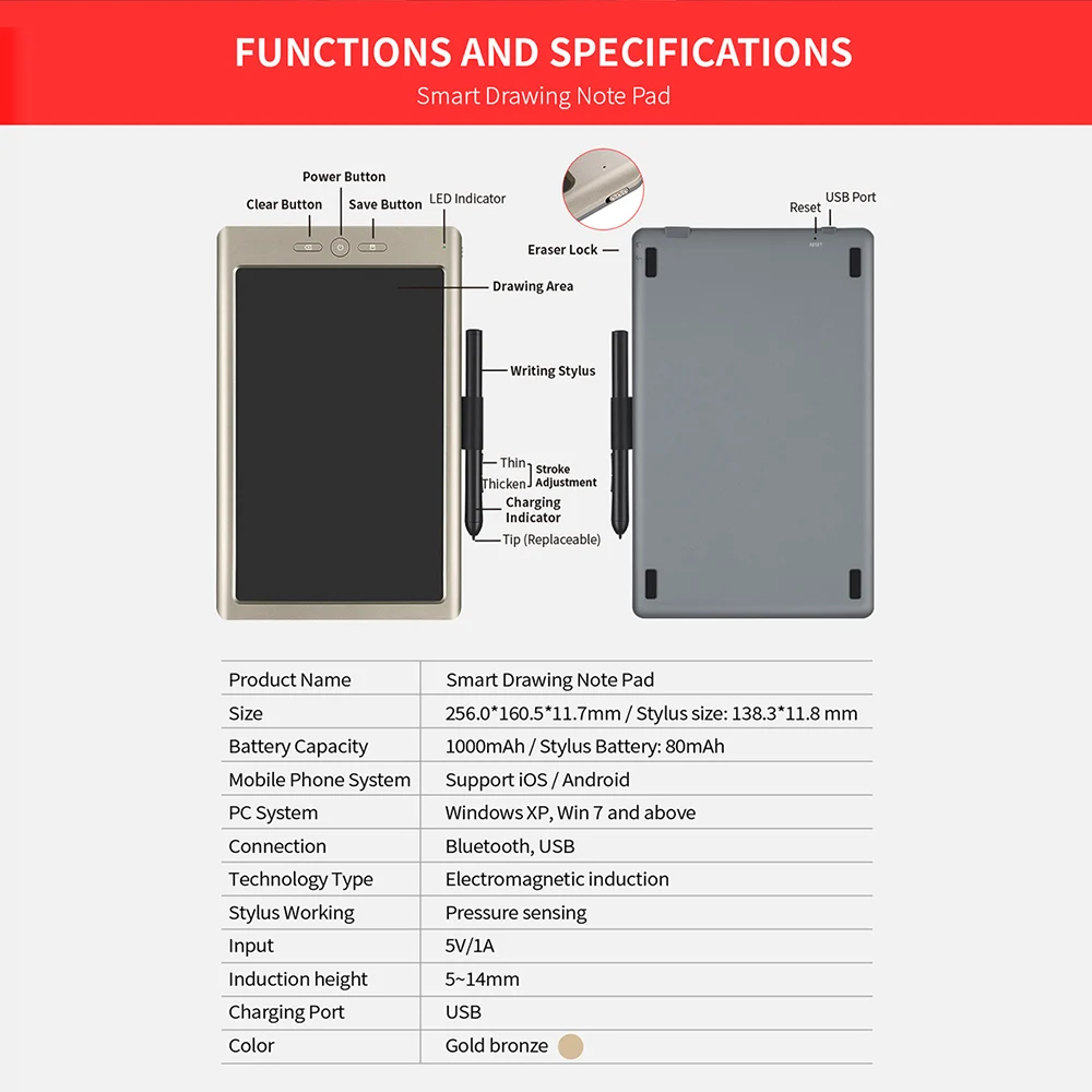 Блокнот для заметок рисования с ручкой-стилусом 10 дюймов | Компьютеры и офис