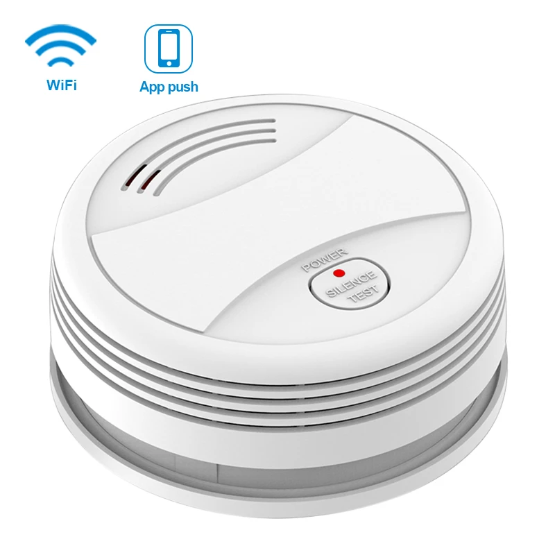 1pcs CPVan SM05W WiFi детектор дыма Tuya APP контроль безопасности пожарная защита беспроводной пожарный детектор для домашняя система охранной сигнализации пожарная сигнализация противопожарная система противопожарный датч - Цвет: 1pcs