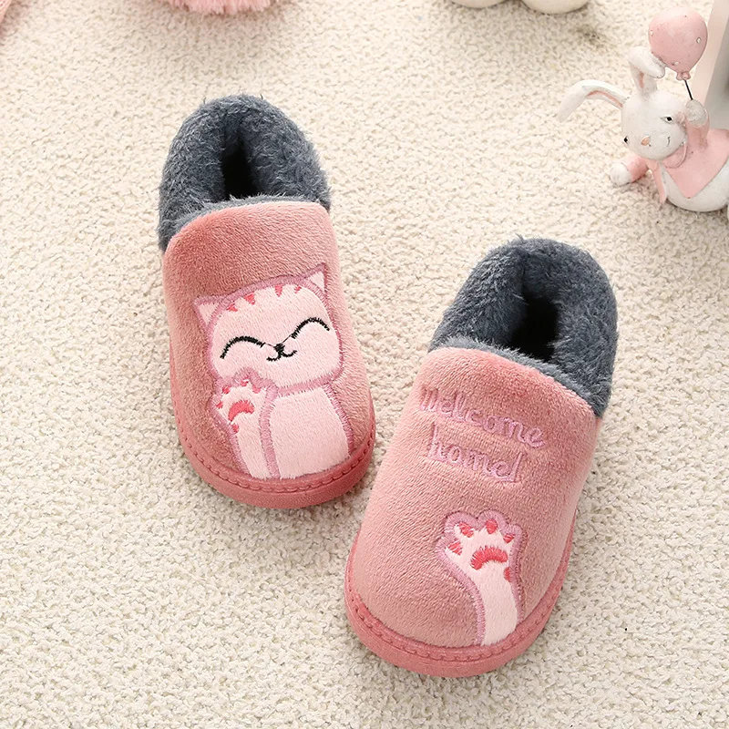 2019 Winter Kids Flip Flops Slippers Home Baby Girl Clothes Slipper Boys Indoor Cotton Cartoon Cats Room Skid Warm | Детская одежда и