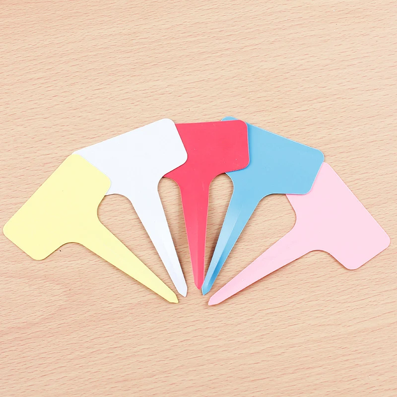 100 шт. яркие Пластиковые Т образные маркеры для сада|Маркеры растений| |