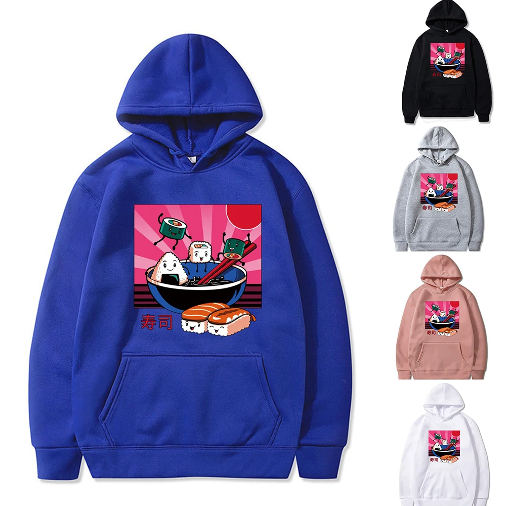 Толстовки Модный свитшот для мужчин и женщин пуловер с рисунком суши одежда пар