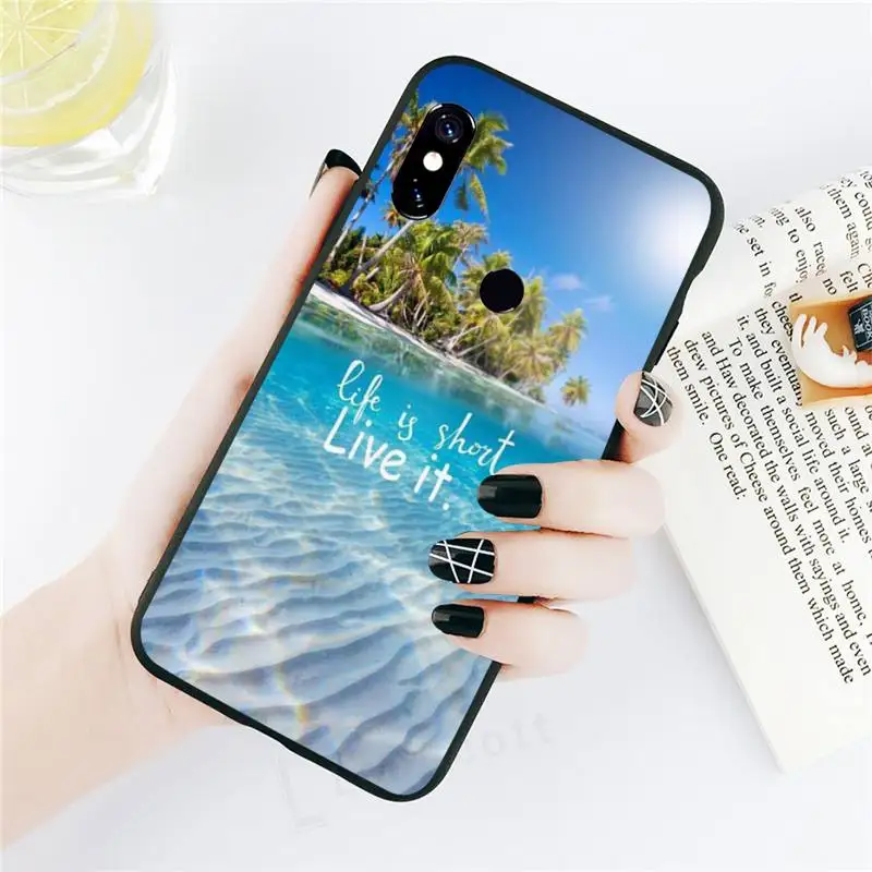 

Travel mountain sea beach quotes luxury design Phone Case shell For Xiaomi Redmi note 7 8 9 t k30 max3 9 s 10 pro lite