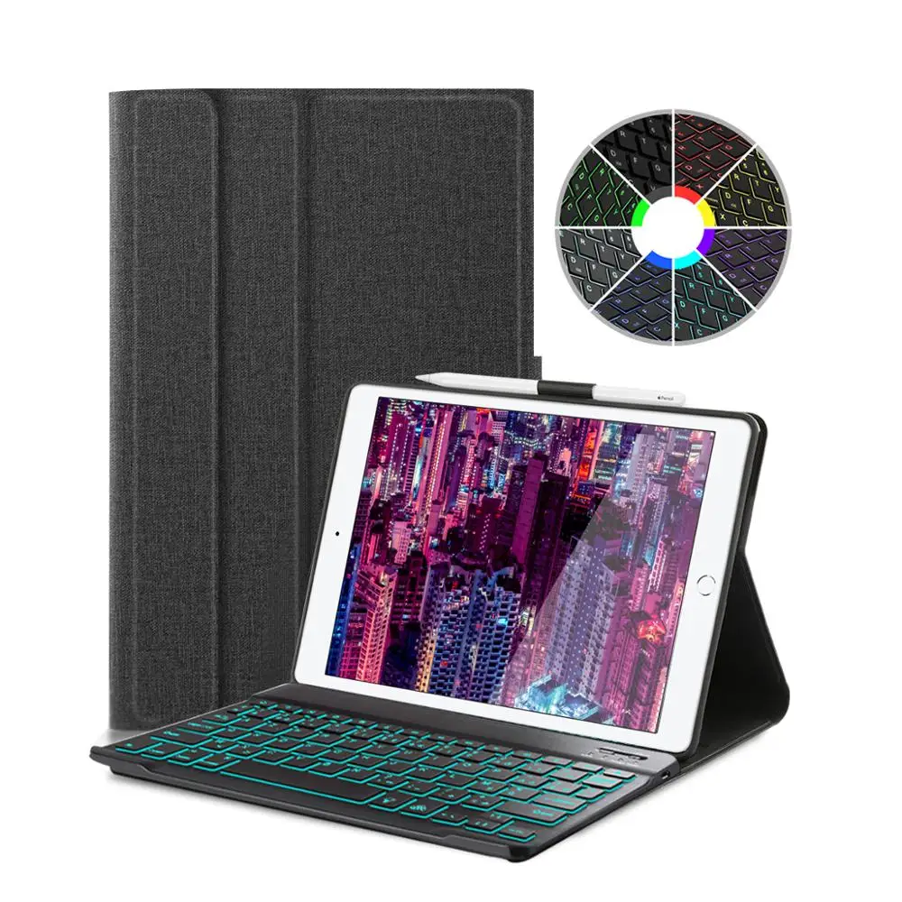Чехол с клавиатурой подсветкой для iPad 10 2 2019 7 го поколения Air 3rd Pro 5 AZERTY QWERTY
