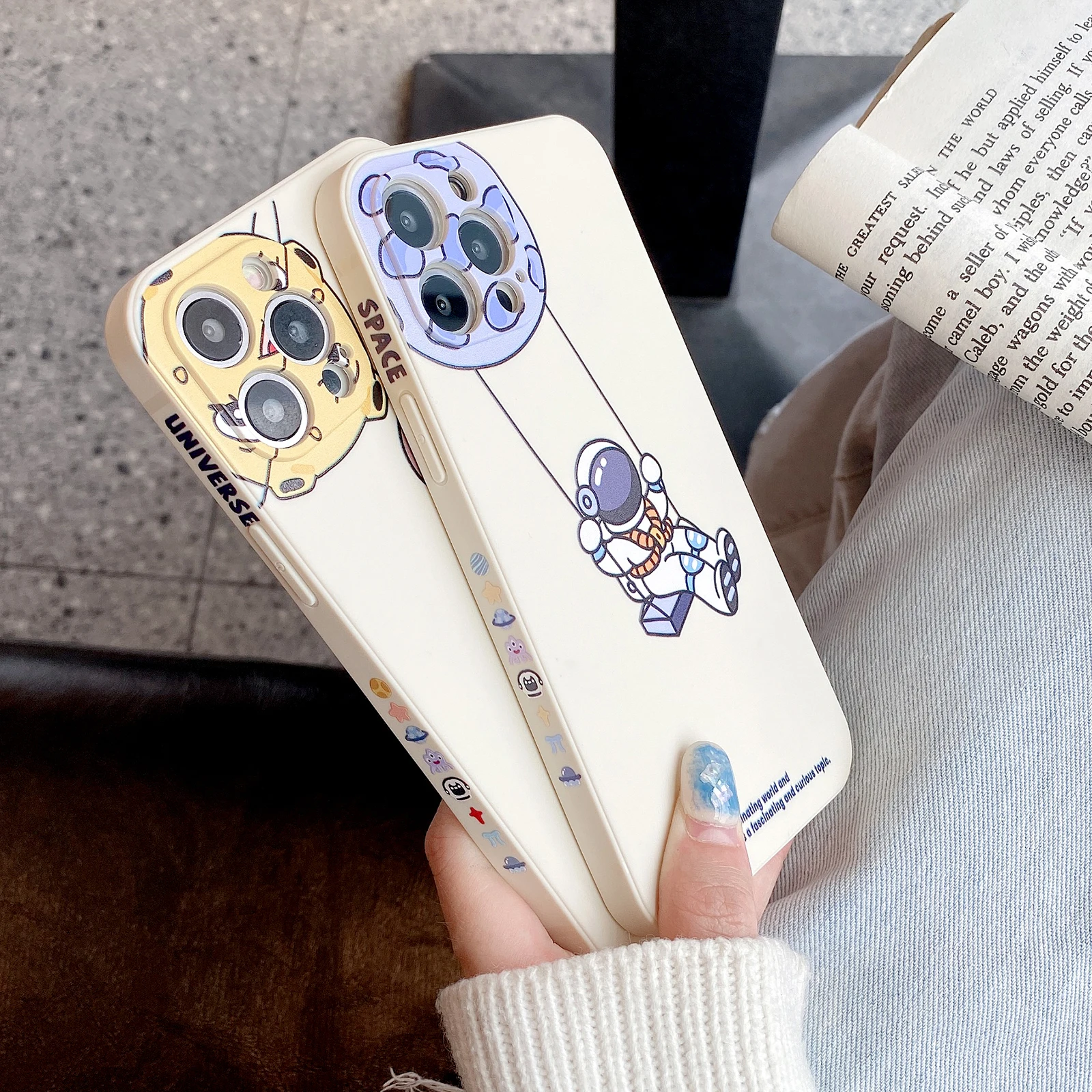 Чехол для iPhone 13 Pro Max чехол телефона с милым астронавтом планетой 11 12 XS XR X 8 7 Plus из