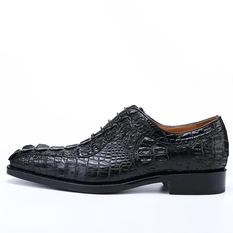 Мужские итальянские классические оксфорды Sipriks из крокодиловой кожи ручной