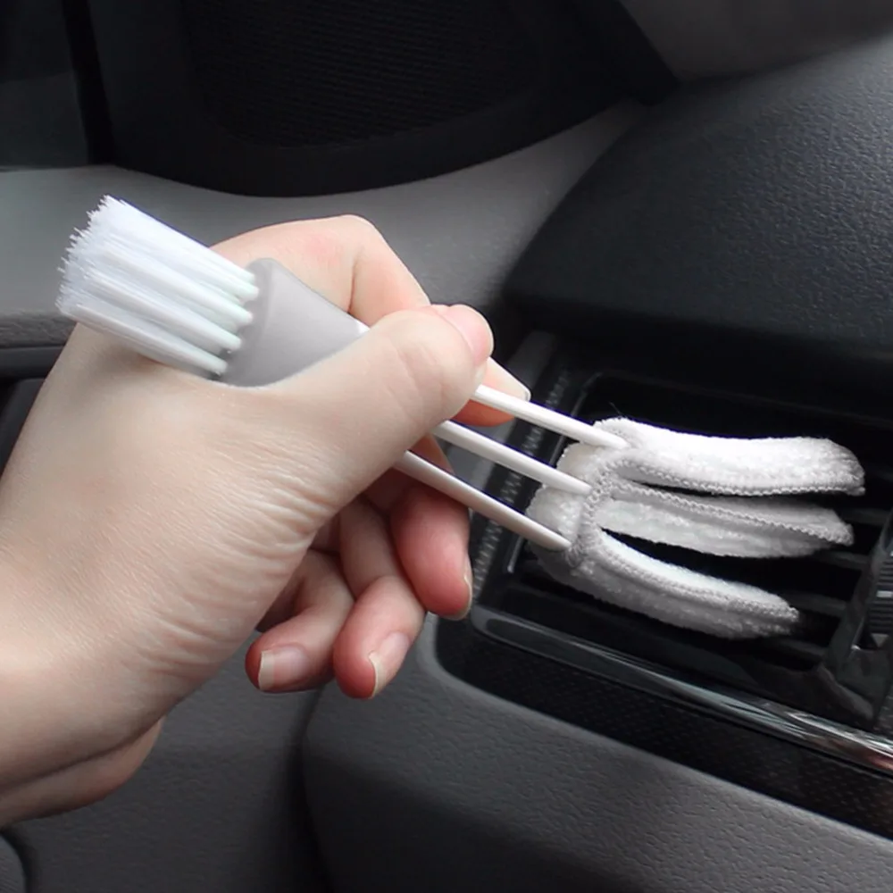 Двухсторонняя Автомобильная Чистящая Щетка для машины, кондиционер, вентиляционная щелевая щеткой, инструментальное оборудование, пылевые жалюзи