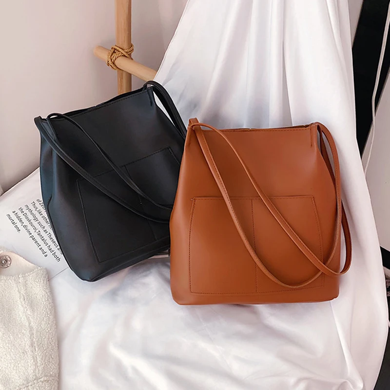 

Retro Women's Shoulder Bag Luxury Handbags Women Bags Designer Bucket Bag Casual Large Capacity Ladies Hand Bags