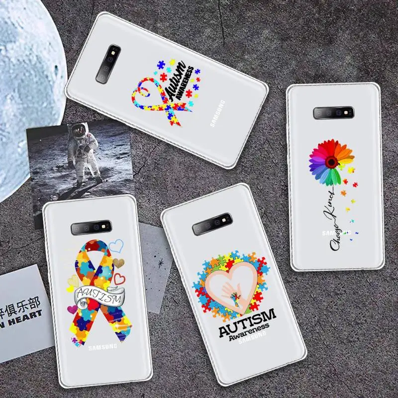 

Puzzle Autism Awareness Phone Case Transparent for Samsung A71 S9 10 20 HUAWEI p30 40 honor 10i 8x xiaomi note 8 Pro 10t 11