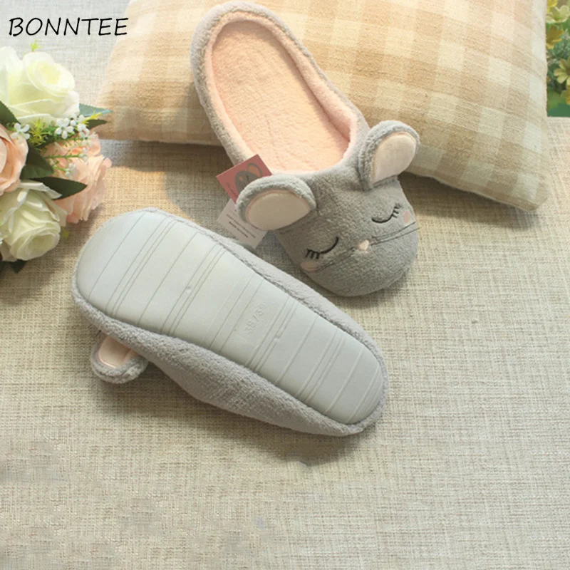 Тапки женские зимние плюшевые домашняя обувь с милыми животными модные мягкие