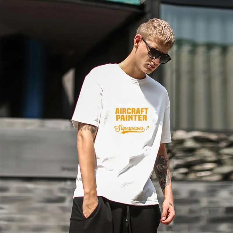 Print aircraft painter tee t shirts men plus sizes s-5xl new fashion tops | Мужская одежда