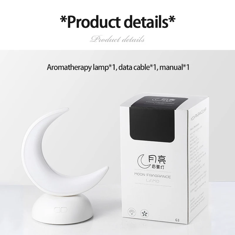 

Multifunction Stepless Dimming Moon Aromatherapy LED Table Lamp Rechargeable Night Light For Bedroom Dormitory Bedside Desktop