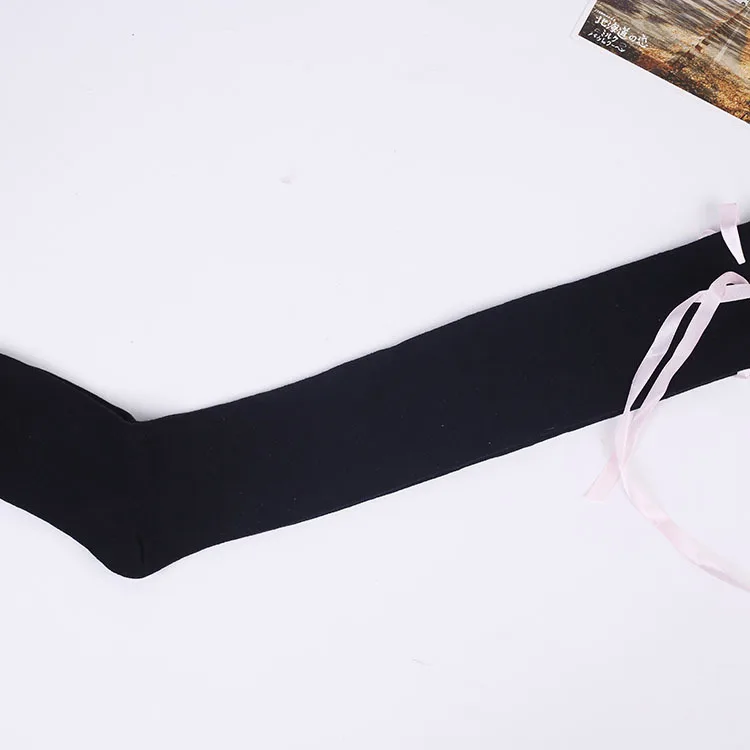balck pink Женские аниме косплей Лолита девушки Кружева Топ бедра высокие носки выше колена Гетры Леггинсы сексуальные хлопковые чулки - Цвет: balck pink