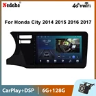 Автомобильная магнитола на Android 11, мультимедийный плеер для Honda City 2014, 2015, 2016, 2017, автомобильная аудиосистема с GPS-навигацией, 4G