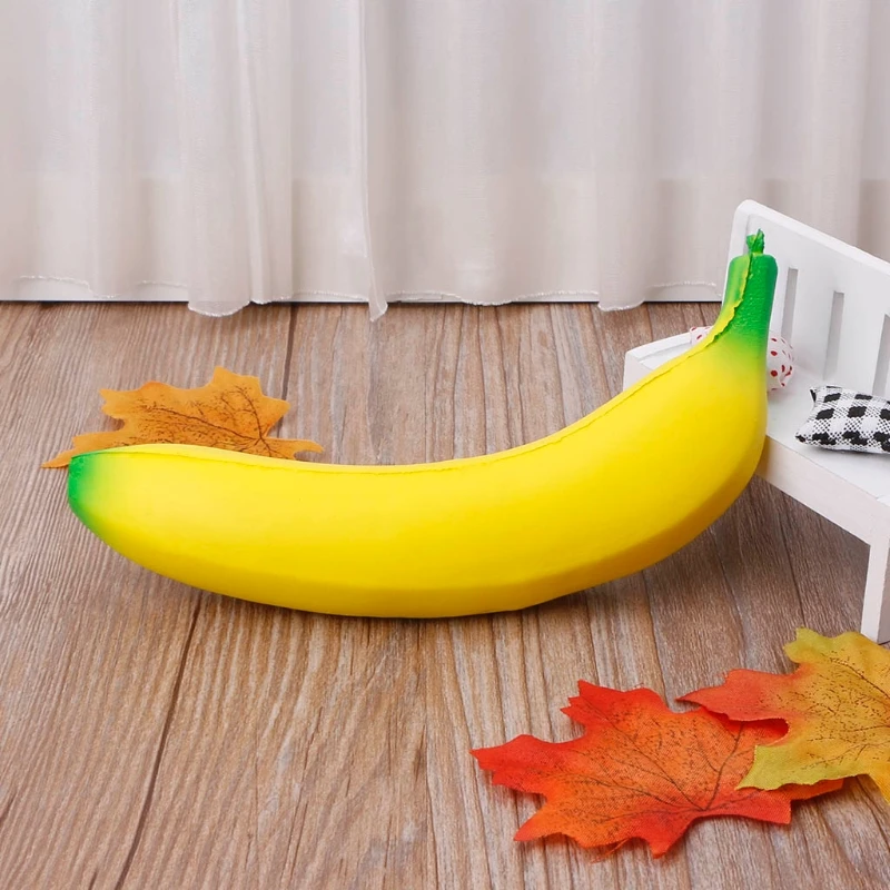 

18CM Simulation Banana Squishy Toy Slow Rising Squeeze Stress Decompression Doll Q6PD