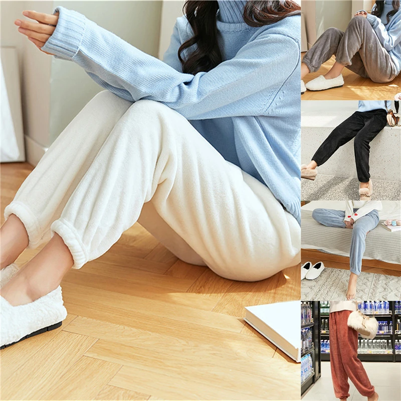 

Women Quality Velvet Pants Ladies Casual Solid Color Trousers Warm for Female New Autumn Clothing Elastic Waist Outerwear