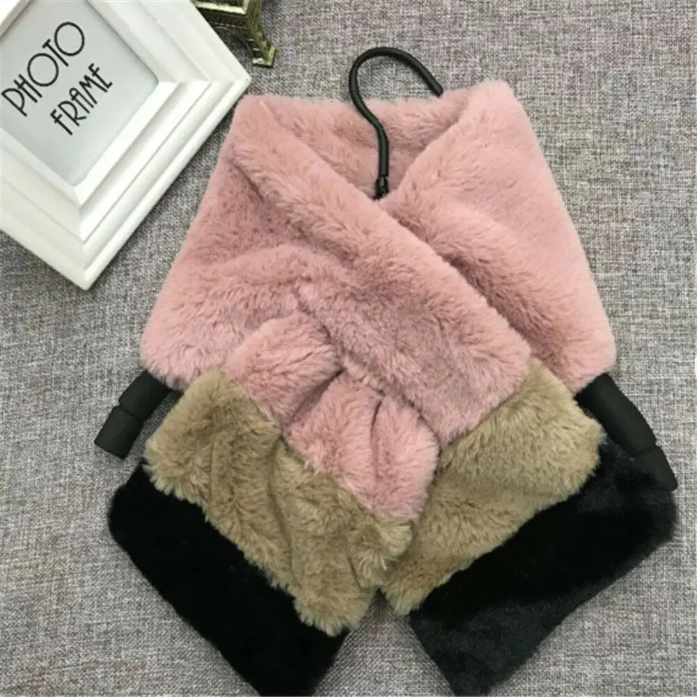 New Fashion Women Ladies Scarves Plush Warm Winter Wool Blend Scarf Soft Wrap Shawl Black Gray Pink White |