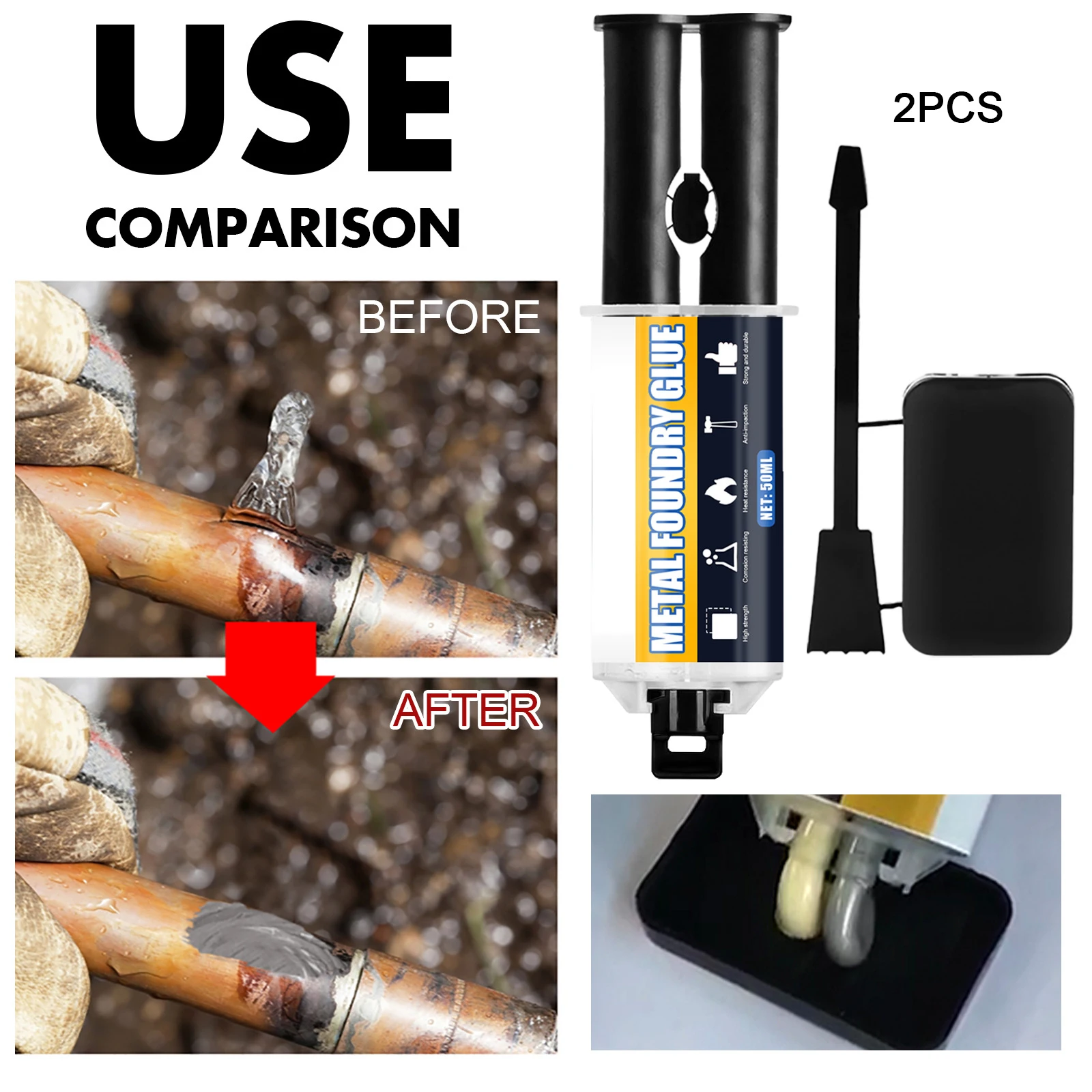 

A+b Metal Repairing Adhesive Super Glue Iron Caster Glue Radiator Water Tank Special leakage Plugging Welding Adhesive Glue
