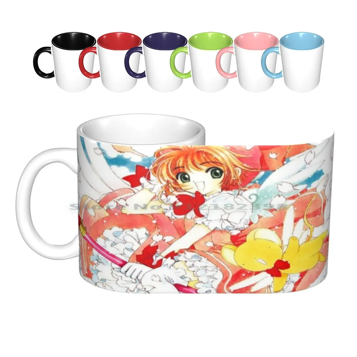 

Керамические кружки Sakura, кофейные чашки, Кружка для молока и чая, картонные капсулы, королева сакуры, принцесса, чудо, Usagi, цветок для девушек ...
