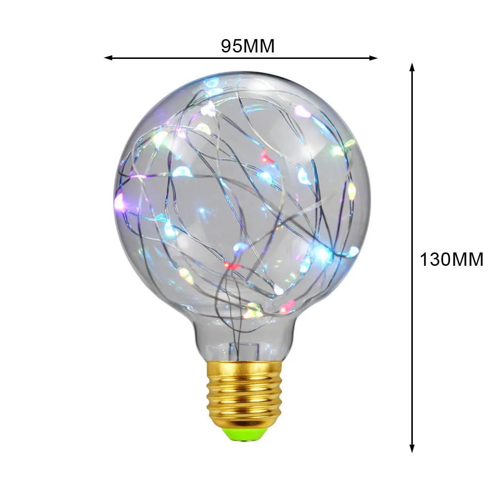 E27 Звездный Сказочный струнный красочный светильник лампа AC 220V для рождества