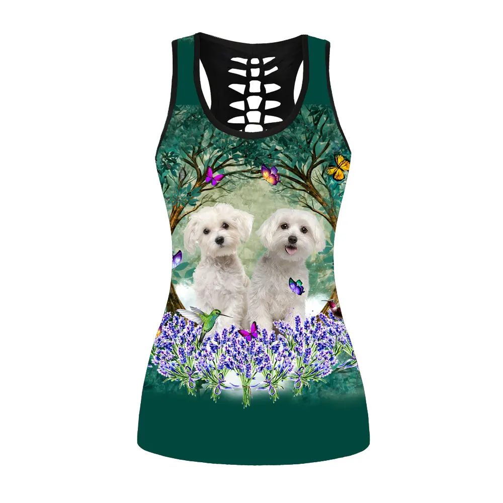 

Fashion Women Summer Running Tops Cute Dog Fox Printing Sexy Sleeveless Tanks 8 Patterns S To 4xL