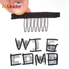 Alileader 12 шт черный парик расчески с полиэстер ткань 7 Зубы парик; Аксессуары для волос; Парик расчески оптом парик шнурка для парикмахерских инструментов