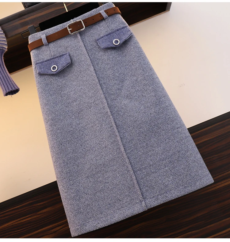 Модный осенне-зимний вязаный комплект из двух предметов Женская юбка с