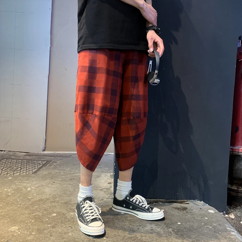 

2021 Mens Harajuku Harem Pants Summer Vintage Chinese Style Sweatpants Fashions Male Cotton Linen Casual Joggers Pants