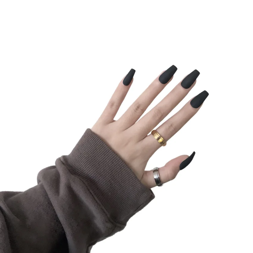 

Fashionable and High-quality Long Wearable Nail Art Frosted Fake Nails 24pcs/box A Variety of Colors Optional Fake Nails
